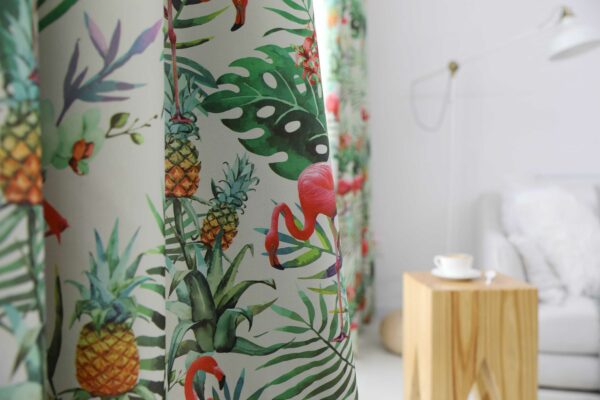 Ananas Flamingo gordijn