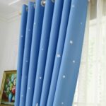 Blauw kasteel gordijn