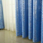 Blauw kasteel gordijn