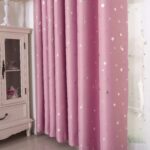 Sterren roze gordijn