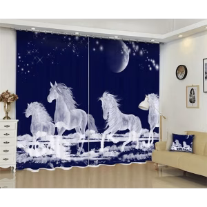 Witte paarden gordijn