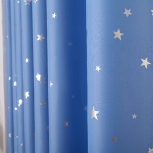 licht blauw sterren gordijn