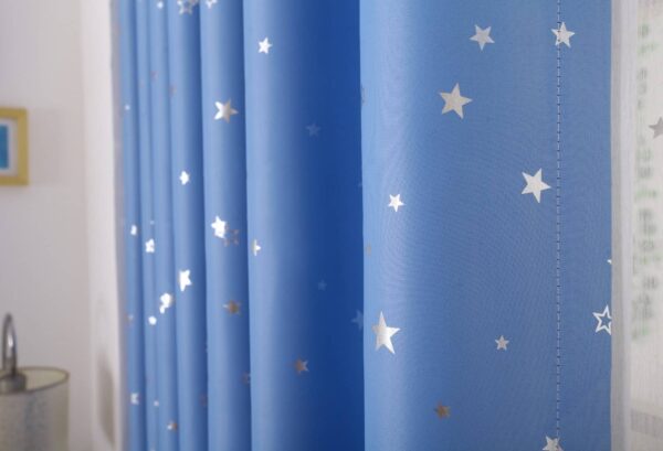 licht blauw sterren gordijn