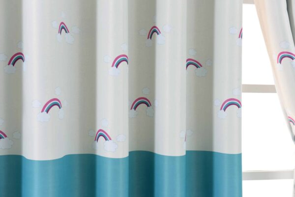 regenboog blauw gordijn