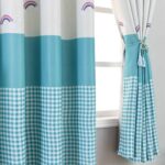 regenboog blauw gordijn