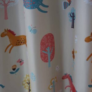 Paarden gordijn kleur taupe