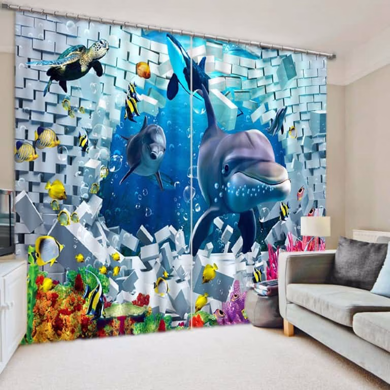 Onderwater wereld 3D foto gordijn