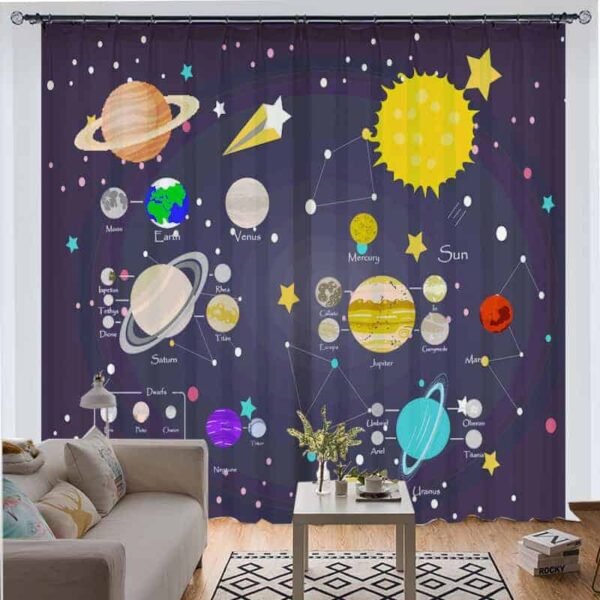 ruimte planeten gordijnen