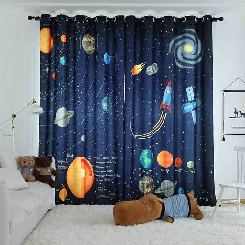 ruimte planeten gordijnen