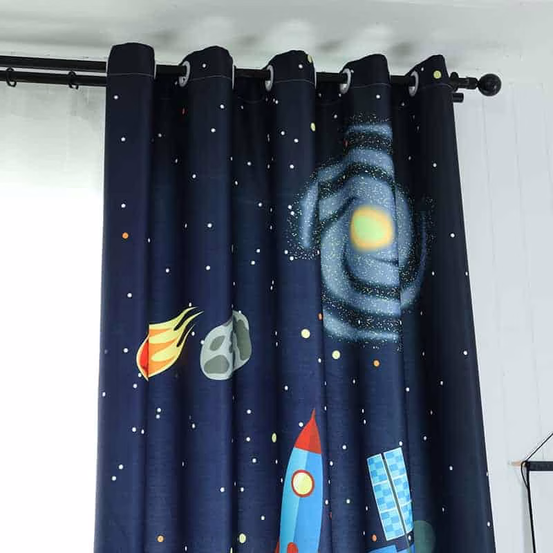 Ruimte Planeten gordijnen kinderkamer - Afbeelding 2