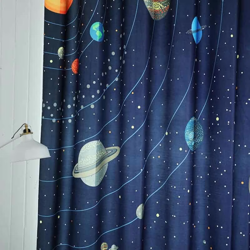 Ruimte Planeten gordijnen kinderkamer - Afbeelding 3