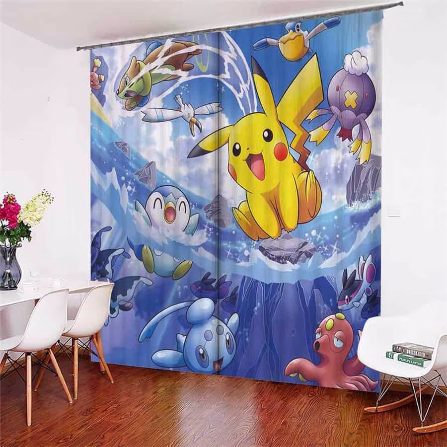 Pokemon Pikachu gordijnen