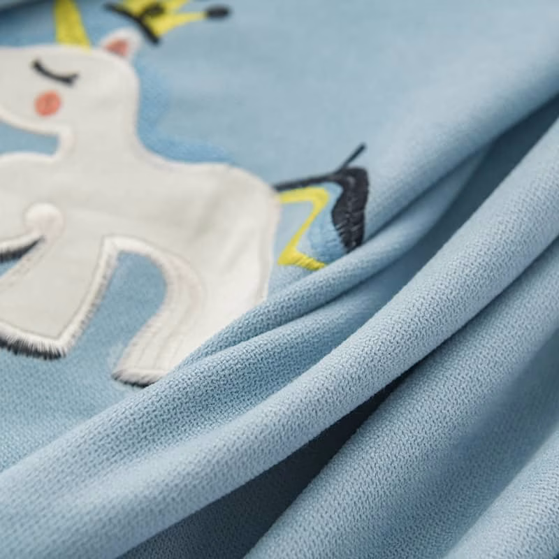 Eenhoorn Blauw - leukekindergordijnen.nl