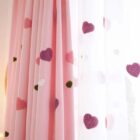 Hartjes gordijnen roze - Leukekindergordijnen.nl