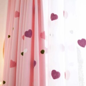 Hartjes gordijnen roze - Leukekindergordijnen.nl