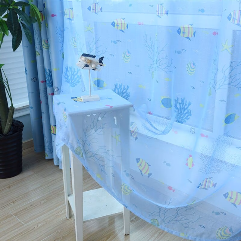 Vissen Koraal gordijnen - Leukekindergordijnen.nl