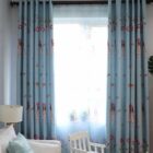 Bloemen Prinses Kleur Blauw - Leukekindergordijnen nl