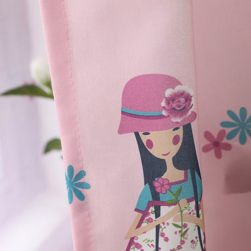 Bloemen Prinses Kleur Roze - Leukekindergordijn.nl