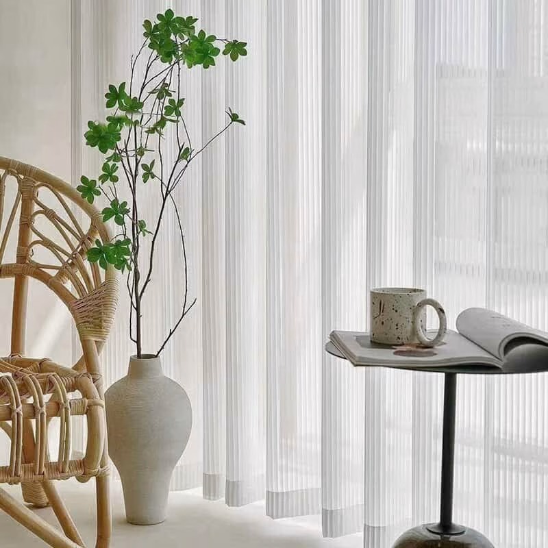 Witte vitrage verticale strepen