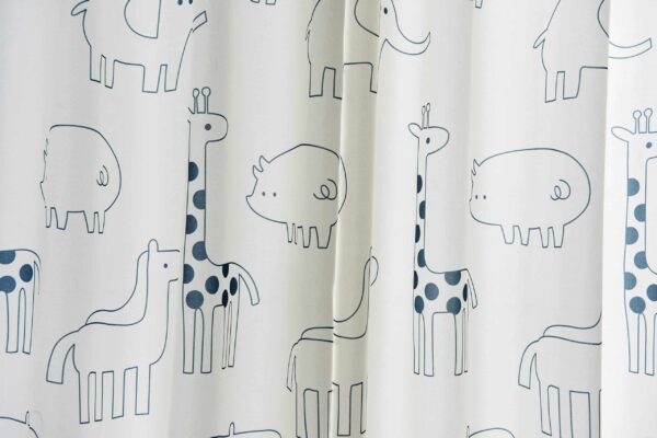 Dieren gordijnen wit grijs - Leukekindergordijnen.nl