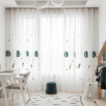 raket ruimte vitrage kinderkamer gordijnen vitrages