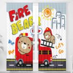 Brandweer Beer kinderkamer gordijnen - Leukekindergordijnen.nl