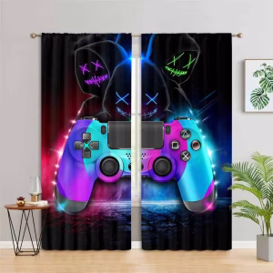 game controller playstation xbox kinderkamer gordijnen