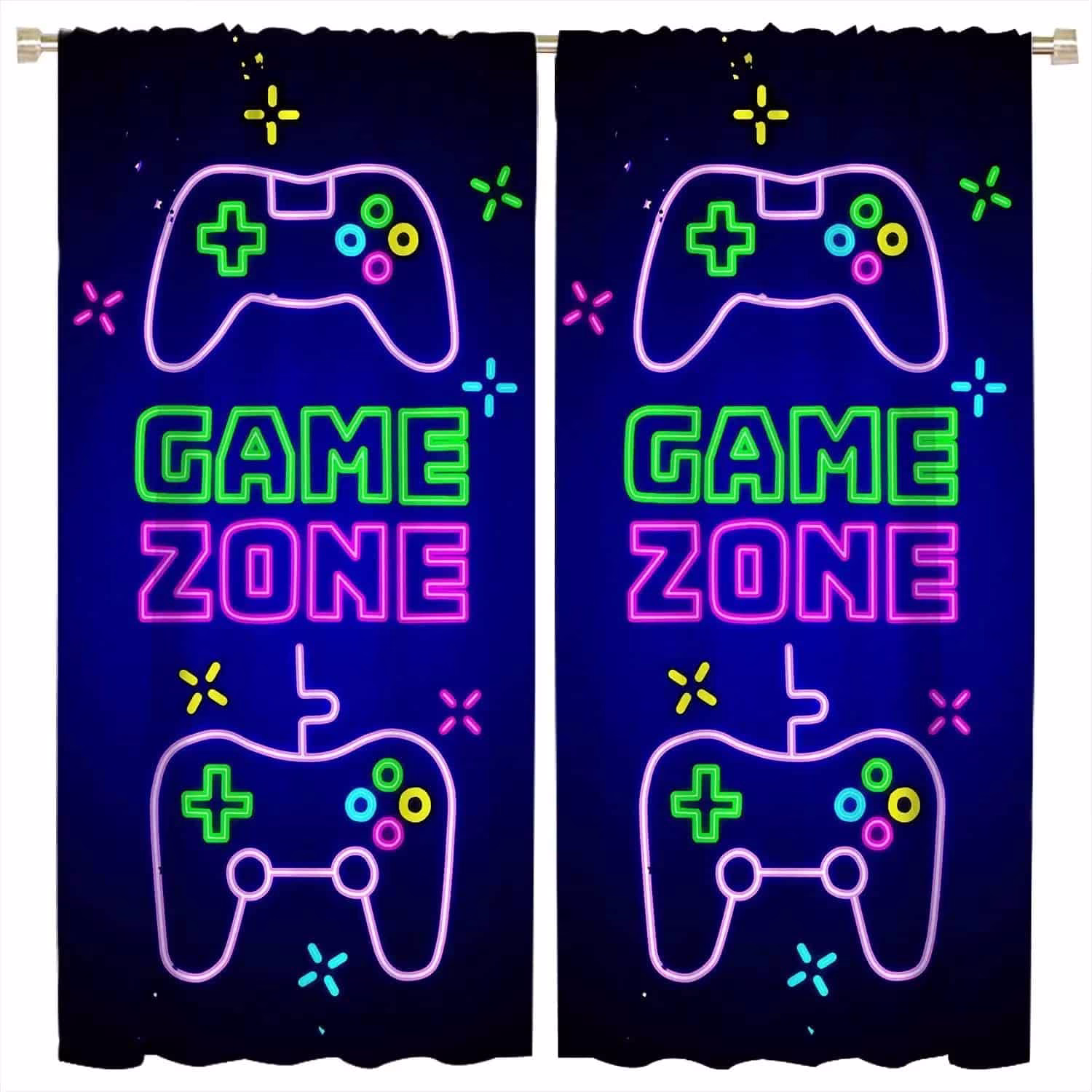 game controller playstation xbox kinderkamer gordijnen
