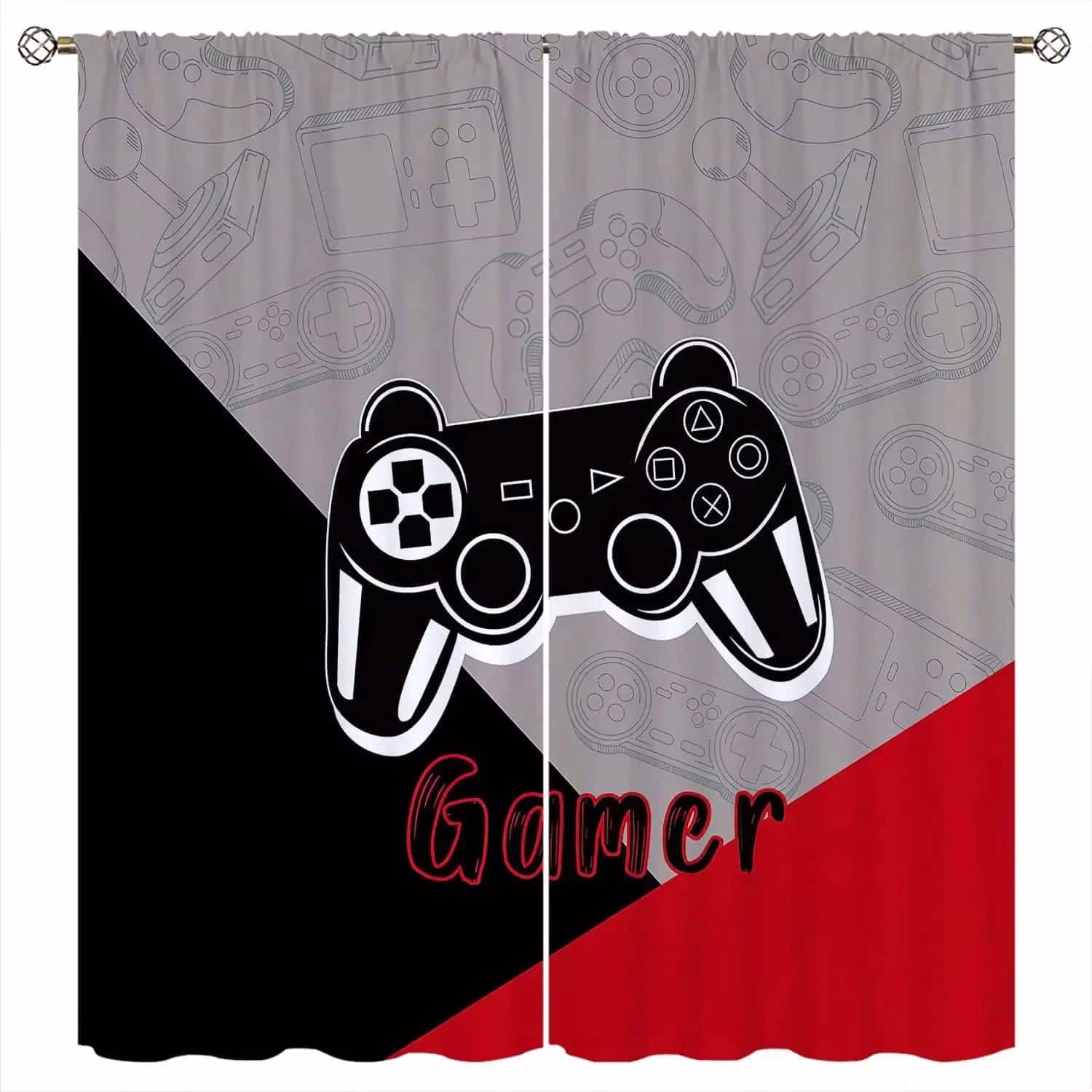 game controller playstation xbox kinderkamer gordijnen