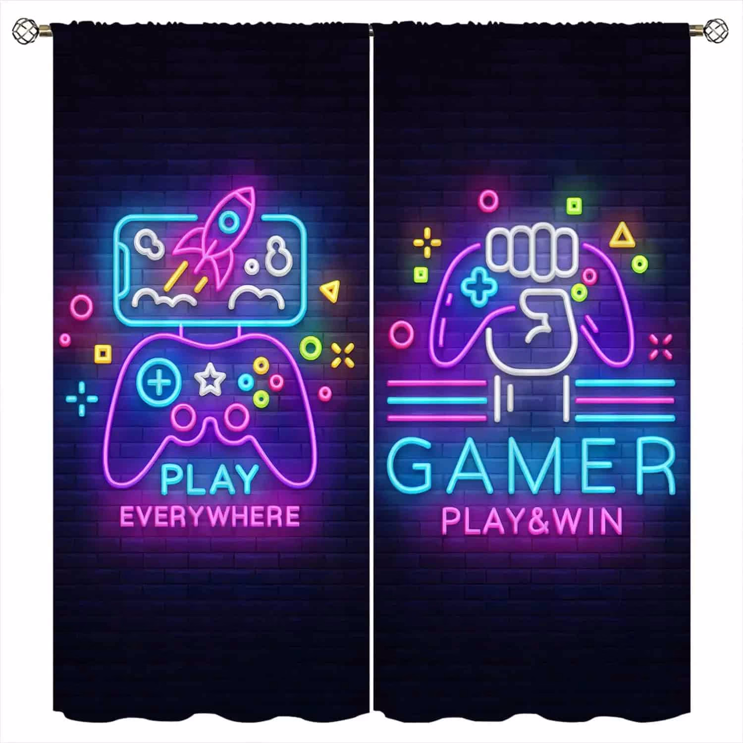 game controller playstation xbox kinderkamer gordijnen
