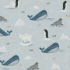 walvis zeehond pinguïn kinderkamer gordijnen - Leukekindergordijnen.nl