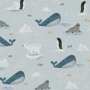 walvis zeehond pinguïn kinderkamer gordijnen - Leukekindergordijnen.nl