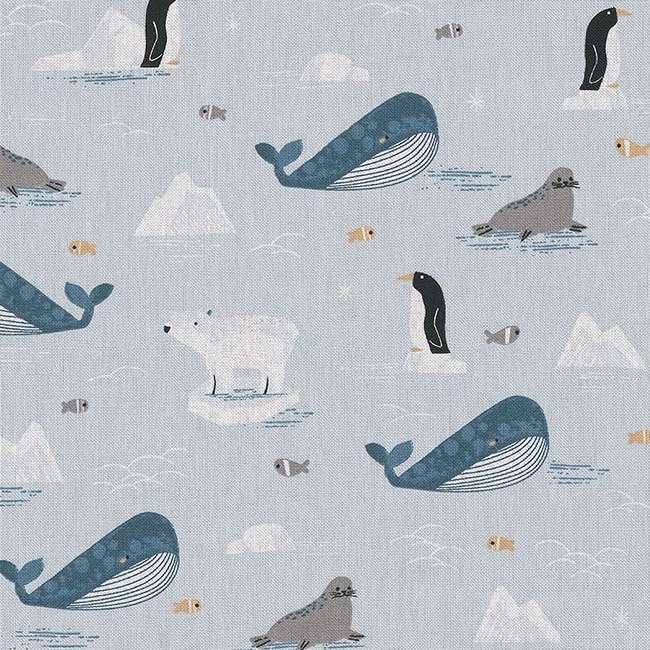 walvis zeehond pinguïn kinderkamer gordijnen - Leukekindergordijnen.nl