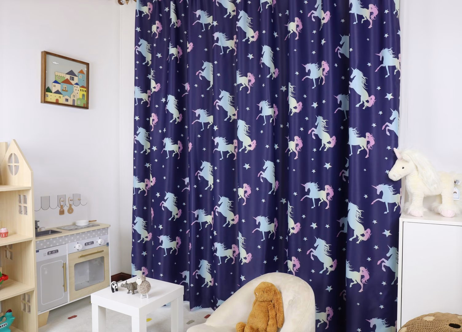Eenhoorn Gordijnen kleur blauw