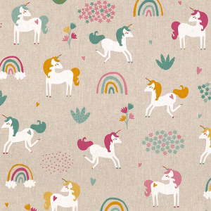 Eenhoorn Regenboog gordijnen - Leukekindergordijnen.nl