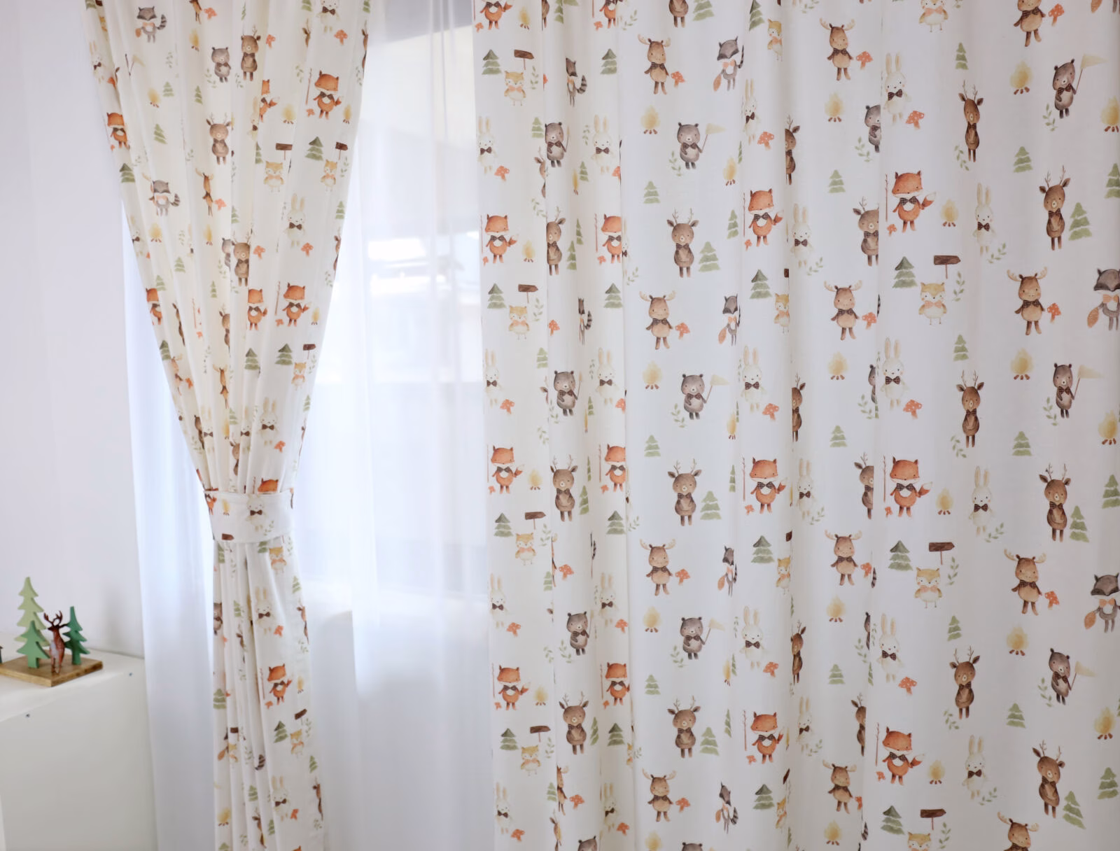 Bos Dieren kinderkamer gordijnen Leukekindergordijnen.nl