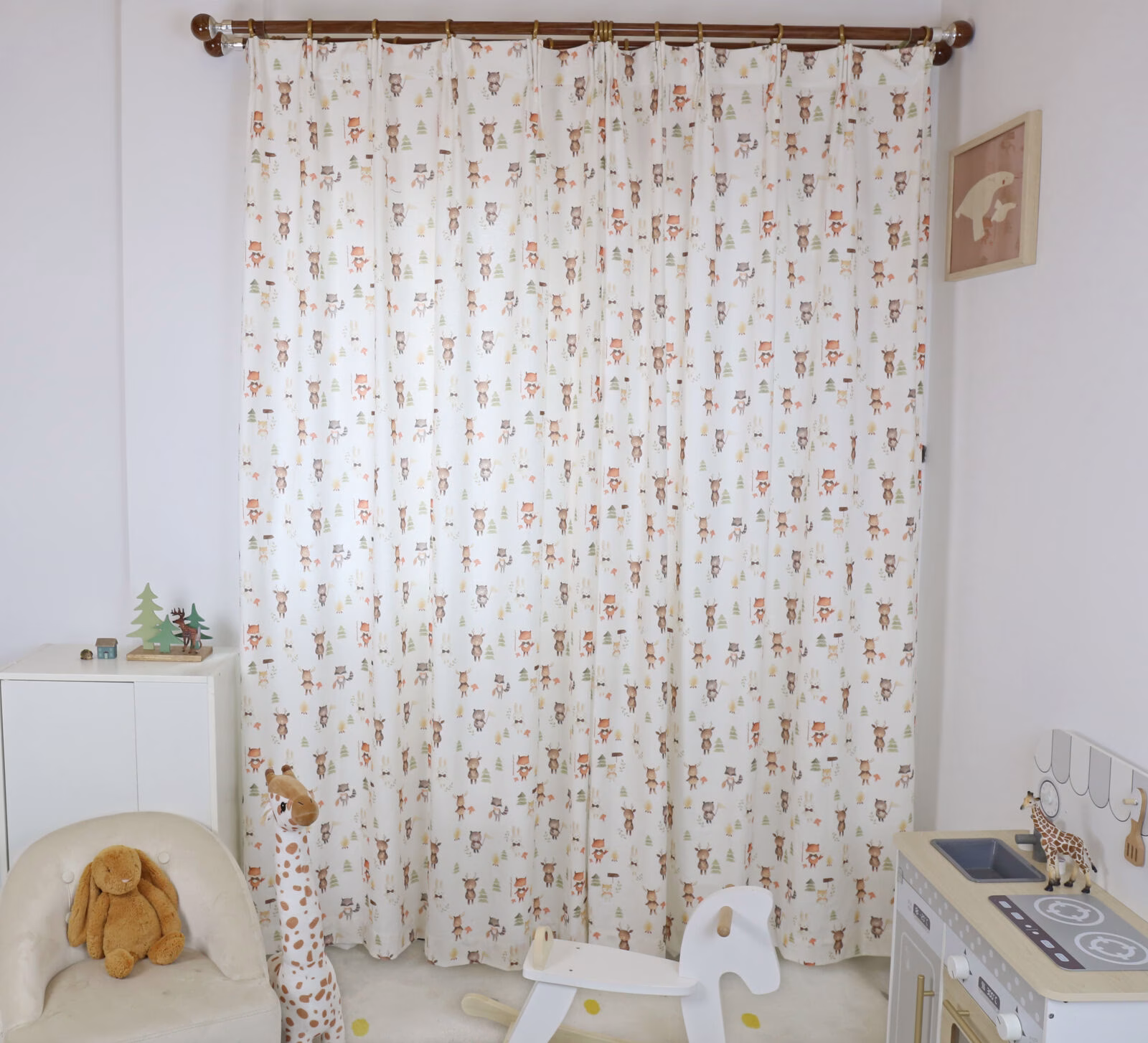 Bos Dieren kinderkamer gordijnen Leukekindergordijnen.nl