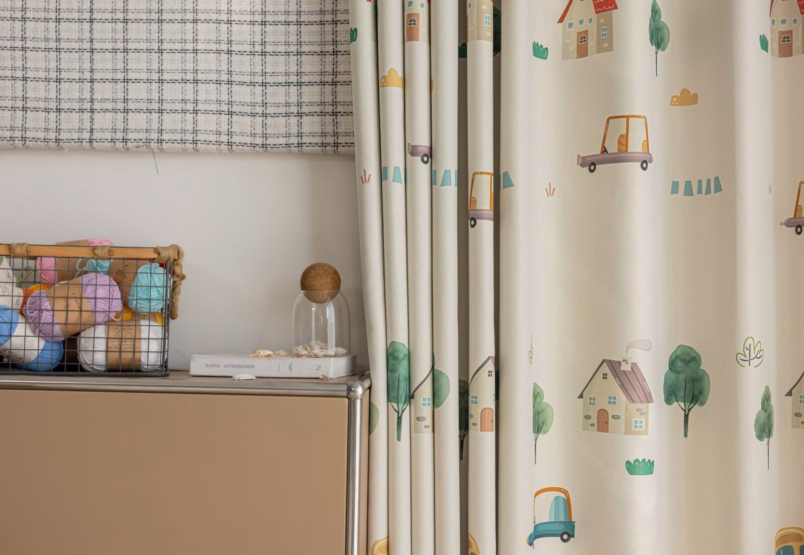 Auto Bos en Huisjes kinderkamer gordijnen - Leukekindergordijnen