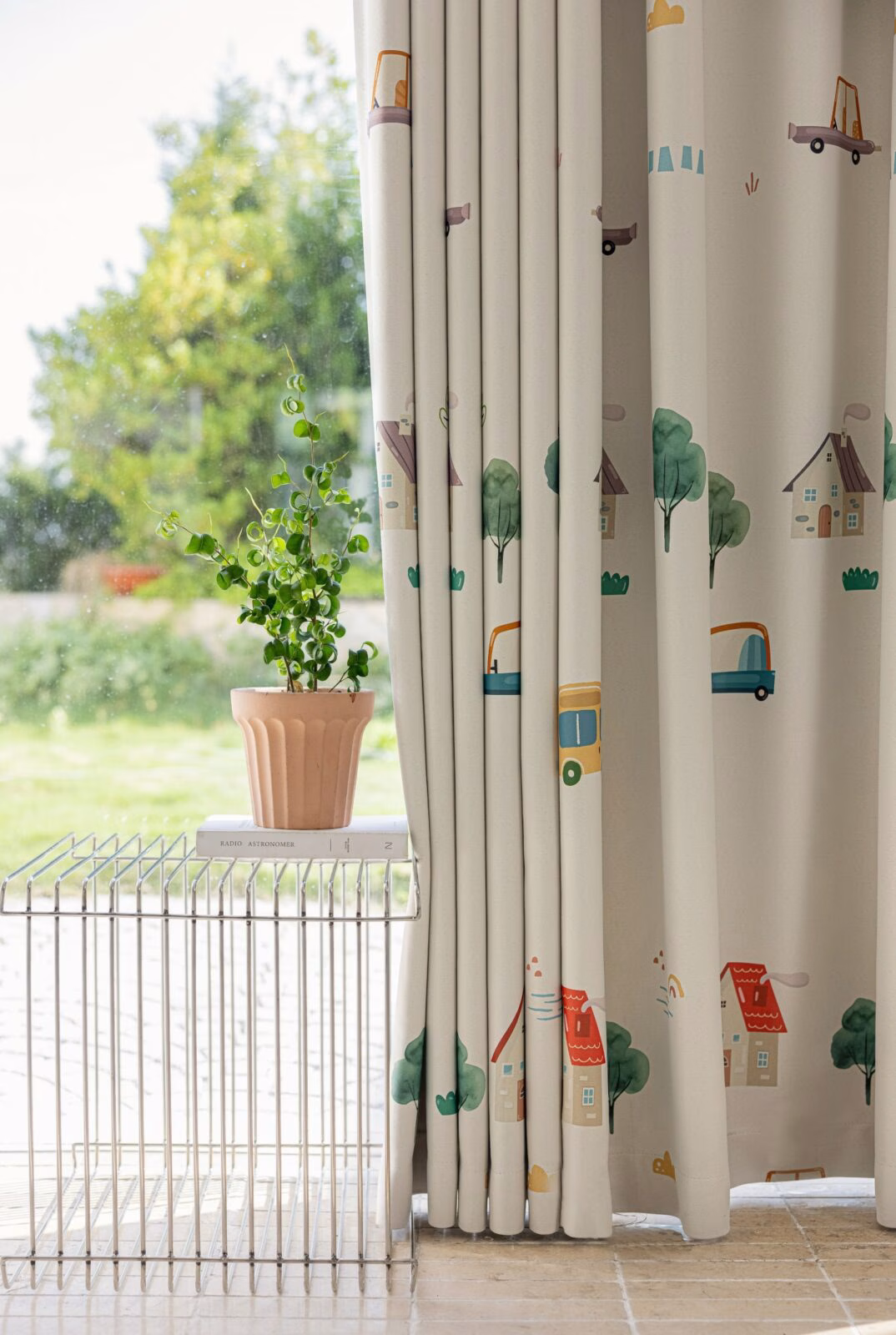 Auto Bos en Huisjes kinderkamer gordijnen - Leukekindergordijnen