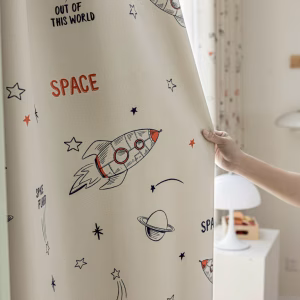 Ruimte Planeten Gordijnen Wit - Leukekindergordijnen