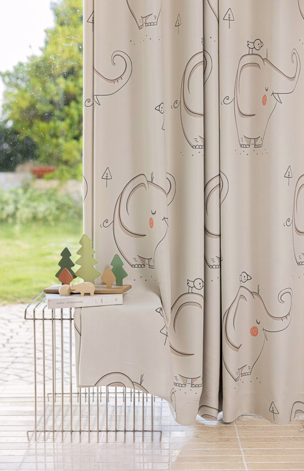Olifant kinderkamer gordijnen