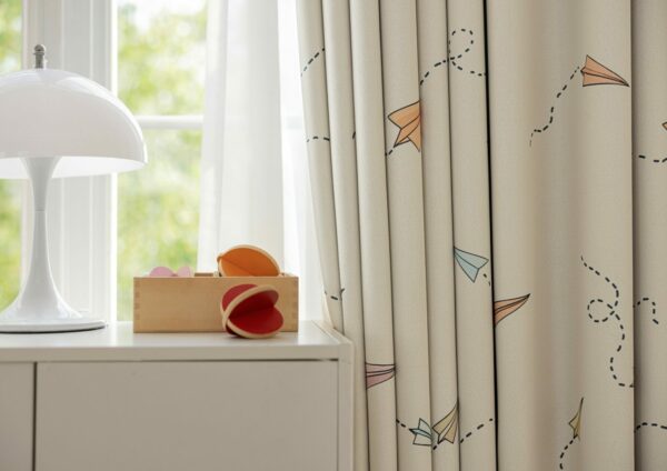 Vliegtuig kinderkamer gordijnen