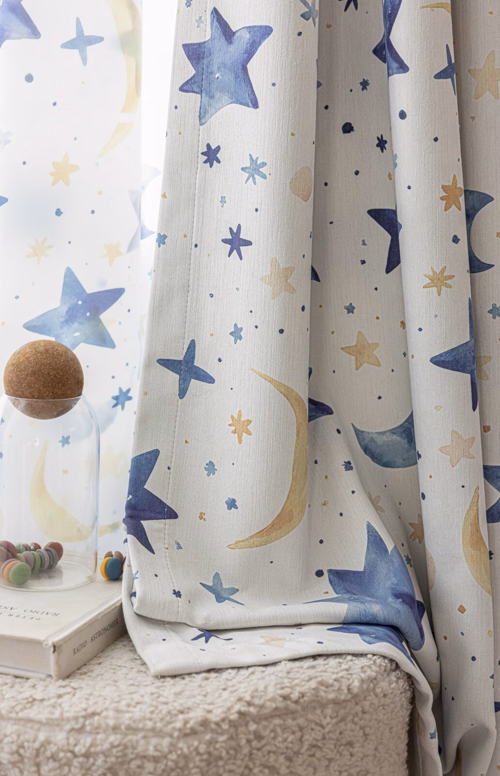Ster Maan Kinderkamer Gordijnen - Leukekindergordijnen.nl