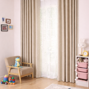 Ster gordijnen Ivoor wit - Leukekindergordijnen.nl