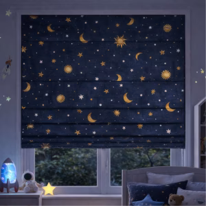 babykamer gordijnen kiezen - vouwgordijn met glow in the dark