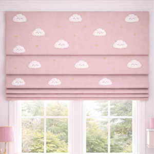 Vouwgordijn Kinderkamer Wolken Roze | Op Maat Gemaakt