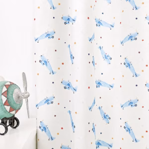 Vliegtuigjes gordijnen kinderkamer blauw op maat gemaakt